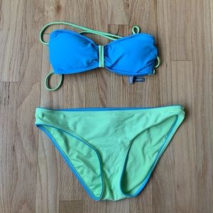Aerie Blue and Green Bikini Top